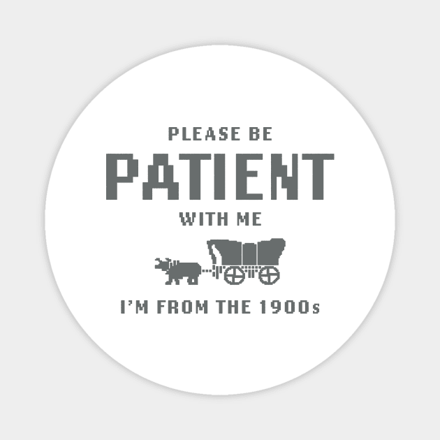 Please Be Patient with Me I'm from the 1900s shirt,  Funny Meme Magnet by CamavIngora